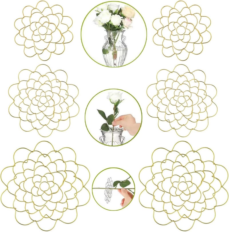 BetterJonny 6Pcs Flower Arrangement Holder, 4/5/6Inch Stainless Steel Wire Flower Arranging Tool DIY Floral Design Reusable Metal Frog Insert for Bouquets, Centerpieces, Tall/Short Vases - Image 1